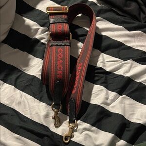 Coach adjustable thick strap with Gold Hardware and leather